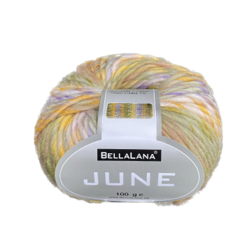 Pelote de laine douce polyester & polyacrylique BellaLana June 100g, jaune-multicolore