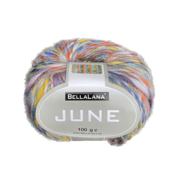 Pelote de laine douce polyester & polyacrylique BellaLana June 100g, gris-orange