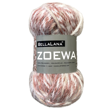 Pelote de laine douce polyacrylique BellaLana ZOEWA, 50g, rouge