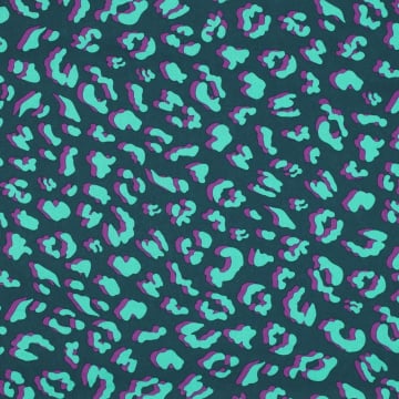 Gecoate katoen Animal Skin, donkerpetrol