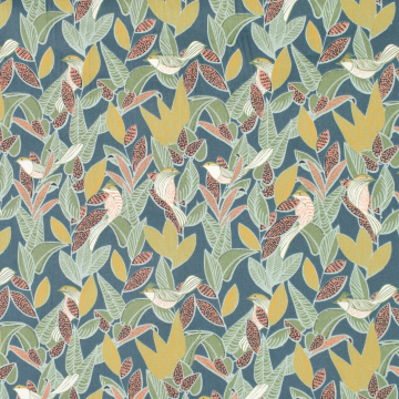 Beschichtete Baumwolle Jungle Birds, petrol