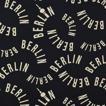 Tissu sweat molleton bio Cities Berlin, noir