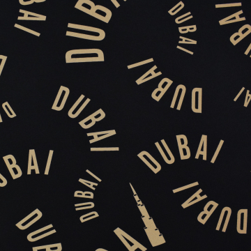 Tissu sweat molleton bio Cities Dubai, noir