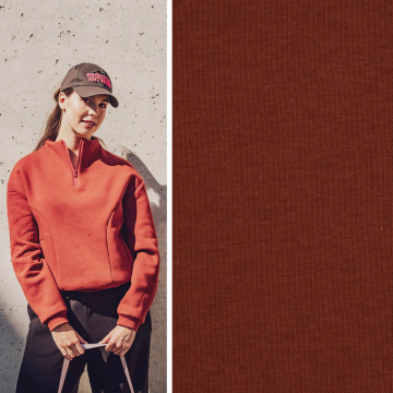 Tissu sweat bio Fibre Mood, terracotta foncé