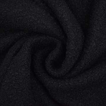 Tissu bouclette uni, noir