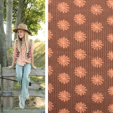 Corduroy Flowers Poppy, brown