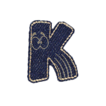 Patch en jean alphabet, lettre K