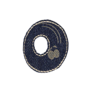 Patch en jean alphabet, lettre O