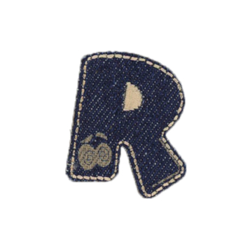 Patch en jean alphabet, lettre R