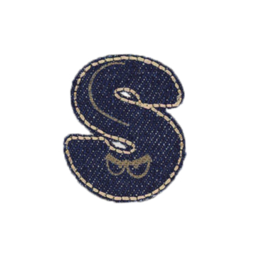 Patch en jean alphabet, lettre S
