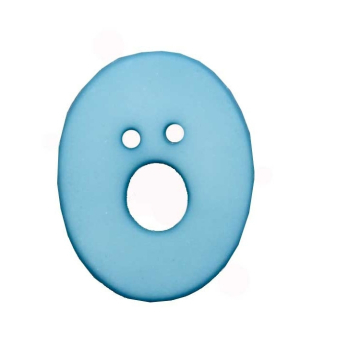 Bouton Lettre, O, bleu clair