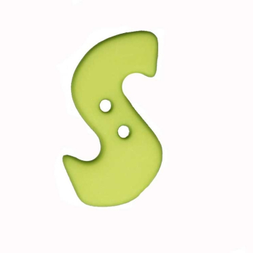 Bouton Lettre, S, vert clair