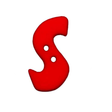 Bouton Lettre, S, rouge