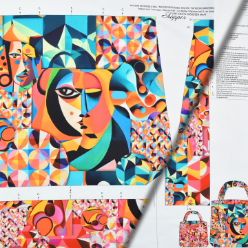 Canvas Taschenpanel Graphic Face 125 x 150 cm
