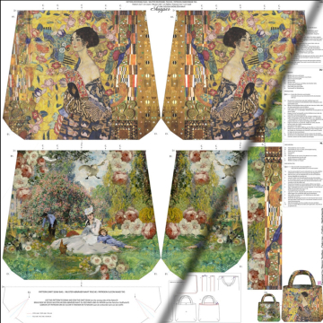Canvas Taschenpanel Gustav Klimt - Dame mit Fächer 125 x 150 cm