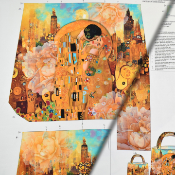 Canvas Taschenpanel Gustav Klimt - Der Kuss 125 x 150 cm