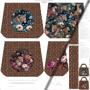 Canvas Taschenpanel Leopard 125 x 150 cm
