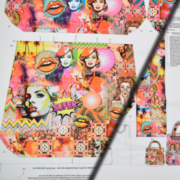 Canvas Taschenpanel Retro Girls 125 x 150 cm