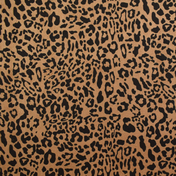 Corduroy stof luipaard, caramel