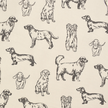 Decoratiestof Canvas Dogs, gebroken wit