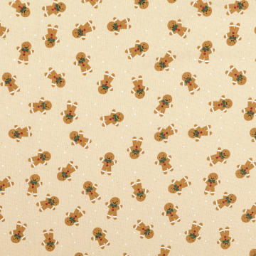 Decoration fabric gingerbread man, natural