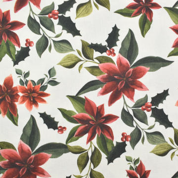 Decoratiestof Canvas Kerstster, naturel