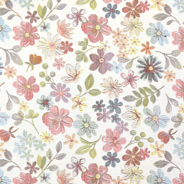 Dekostoff Gobelin Indian Flowers, beige