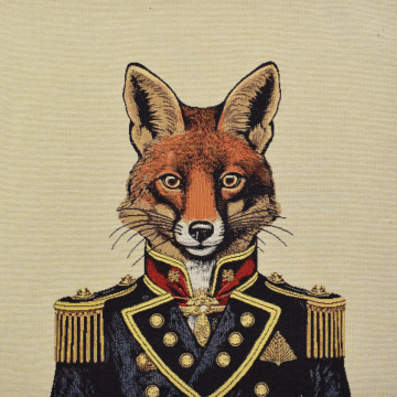 Tissu déco gobelin panneau Admiral Fox, 46x46cm