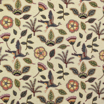 Dekostoff Gobelinstoff Birdscape Art, creme