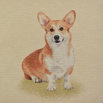 Tissu déco gobelin panneau Corgi Dog, 46x46cm