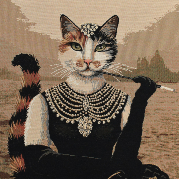 Dekostoff Gobelinstoff Fancy Cat Panel, 46 x 46 cm