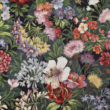 Dekostoff Gobelinstoff Floral Bouquet, schwarz