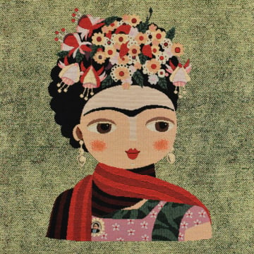 Dekostoff Gobelinstoff Flower Girl Panel, 46 x 46 cm