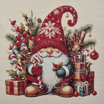 Dekostoff Gobelinstoff Happy Santa Panel, 46 x 46 cm