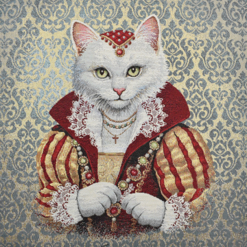 Dekostoff Gobelinstoff Panel Lady Cat, 46 x 46 cm