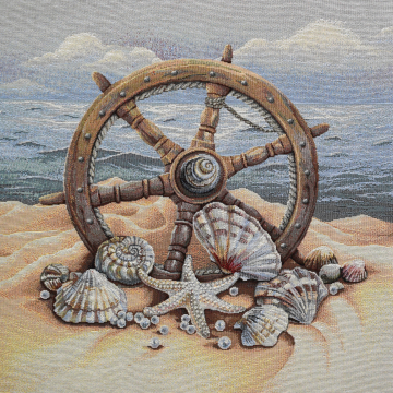 Decoratiestof Gobelin paneel maritiem, 46 x 46 cm
