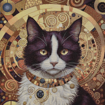 Dekostoff Gobelinstoff Panel Royal Cat, 46 x 46 cm