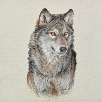 Dekostoff Gobelinstoff Panel Wolf, 46 x 46 cm