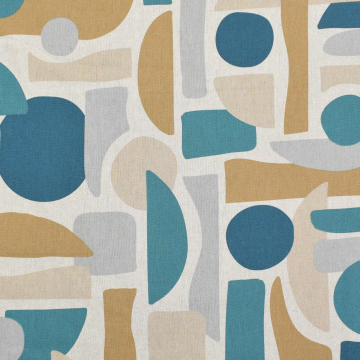 Tissu déco semi panama Géométrique abstrait Abstract Form , naturel
