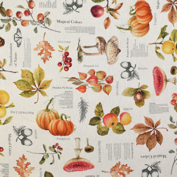 Decoratiestof half panama Autumn Season, naturel