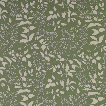 Tissu déco semi panama Feuilles, vert