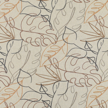 Tissu déco semi panama Feuilles
