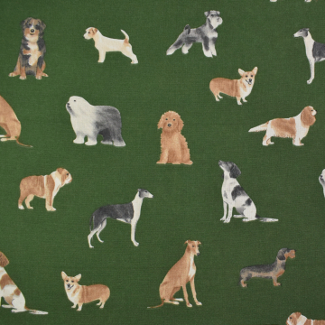 Dekostoff Halbpanama Dog Breed Mix, grün