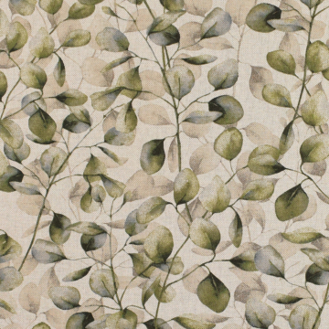 Tissu déco semi panama Eucalyptus branches