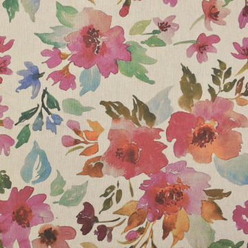Tissu déco semi panama Fleurs de paradis, beige