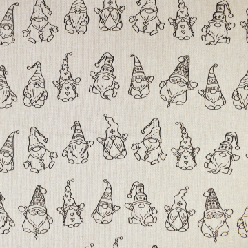Tissu déco semi panama Gnomes