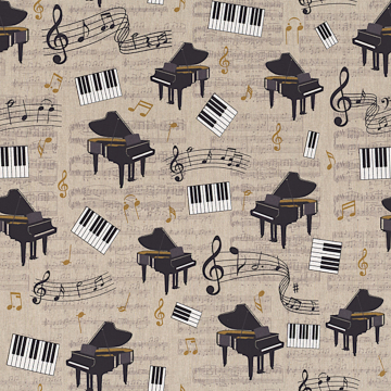 Tissu déco semi panama grand piano, naturelle