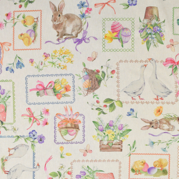 Decoratiestof half panama Joy of Spring