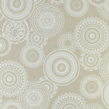 Tissu déco semi panama mandalas Lace Mandala, naturel