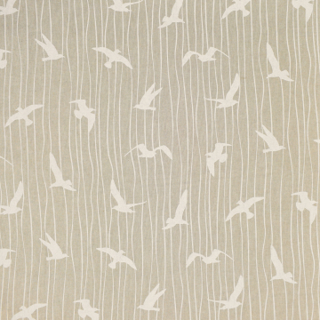 Tissu déco semi panama à rayures Mouettes, naturel